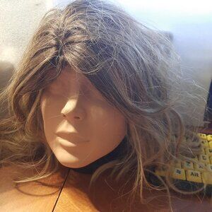 NEW ! Women Wig 22" In Heat Resistant Hair Synthetic Curve Wavy Brown/Blonde